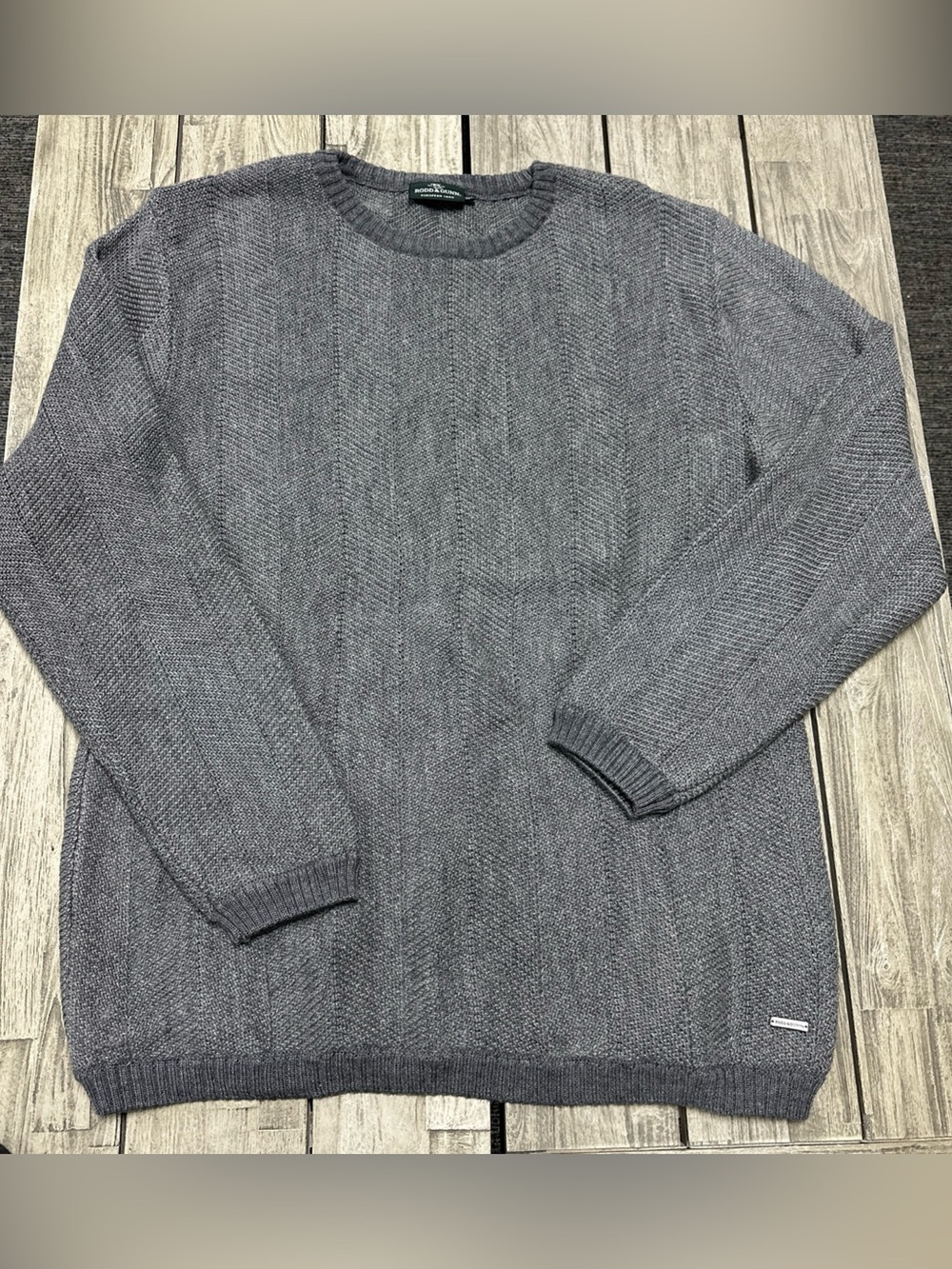 Rodd & Gunn heather grey crewneck sweater Knit European Yarn 2XL Cozy